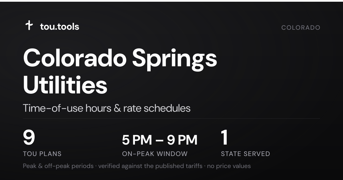 Colorado Springs Utilities Peak Hours